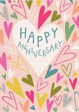 Classic Anniversary Card - Hearts - Colourful created by Pablo and Pickle Studio