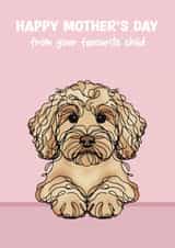Cute Mother’s Day Card - From The Dog - Blonde Cockapoo created by Choo Choo