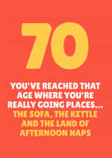 Funny Birthday Card - 70th - Going Places created by Blush & Blossom 