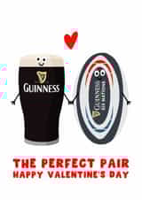 Cute Valentine's Day Card - The Perfect Pair - Guinness - Six Nations - Rugby created by Pink Peach Cards