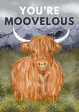 Cute Just Because/Thank You - Highland Cow - You're Moovelous created by Hello Fridays Studio