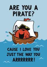 Funny Valentine's Day Card - Pirate created by Mr. Men