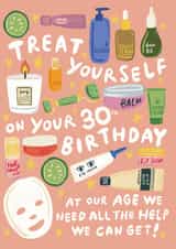 Fun 30th Birthday Card - For Her - Beauty Products created by @AimeeStevens.Design