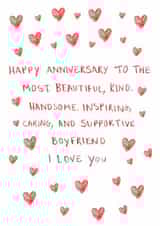 Classic Anniversary Card - For Boyfriend - Kind And Supportive created by HCD Illustration