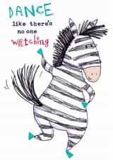 Cute Love & Friendship/Just Because Card - Zebra - Dancing created by Sarah Vonthron-Laver