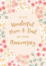 Classic Anniversary Card - For Mum And Dad - Flowers created by The Pattern Press