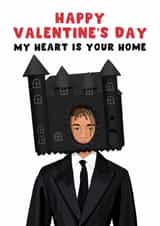 Funny Valentine's Day Card - My Heart Is Your Home - Jaden Smith created by Pink Peach Cards