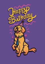 Happy birthday from cute dog created by Nati Chuleta