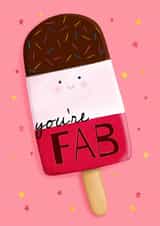 Cute Thank You/Just Because Card - You're Fab - Ice Lolly created by Sian Moore Illustration
