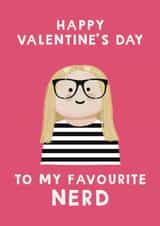 Cute Valentine's Day Card - Favourite Nerd created by Giddy Kipper