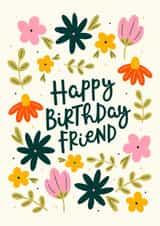 Pretty Birthday Card - For Freind - Flowers created by Abbie Imagine