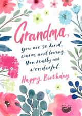 Traditional Birthday Card - Grandma - Kind And Loving created by Dalia Clark Design