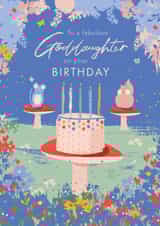Classic Birthday Card - For Goddaughter - Floral Frame created by Rebecca Prinn