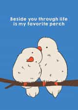 Cute Anniversary Card - Love Birds - Favourite Perch created by Zove Ahh