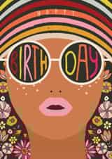 Classic Birthday Card - For Her - Retro Glasses created by Rebecca Prinn