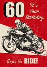 Classic 60th Birthday Card - For Him - Motorbike created by Rocket68