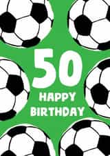Classic Birthday Card - 50th - Football created by tea please