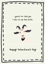 Funny Valentine's Day Card - Goat - Up The Butt created by Tainted Genie