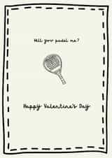 Fun Valentine's Day card for padel fans - Will you padel me? created by Tainted Genie
