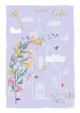 Pretty Easter Card - Meadow Flowers - Floral Church created by SABIVO Design by Sabina