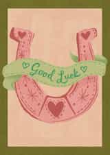 Modern Good Luck Card - For Her - Horseshoe created by Isobel Rose Illustration
