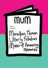 Meaning of Mum funny Mothers Day card created by Peas-in-a-Pod