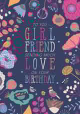 Classic Birthday Card - For Girlfriend - Flowers & Birds created by Rebecca Prinn