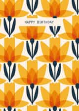 Arty Birthday Card - Daffodil Pattern created by Taya Cosgrove