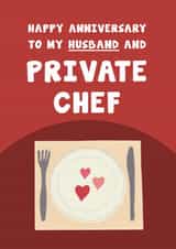 Fun Anniversary Card - For Husband - Private Chef created by Card and Cake