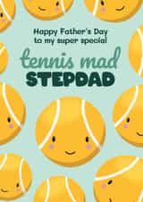 Cute Father's Day Card - For Stepdad - Tennis Balls created by Bev O'Connor || @oconnordesign