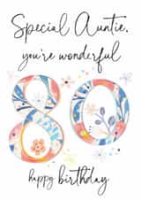 Classic Birthday Card - 80th - Special Auntie created by Katie Phythian Design
