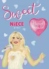 Fun Birthday Card - For Niece - Sabrina Carpenter created by Choo Choo