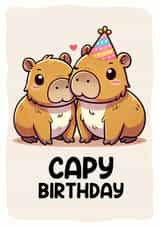Capy Birthday - Cute Funny Pun Birthday Card created by The Playful Press
