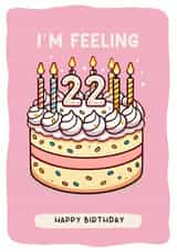 I'm Feeling 22 Taylor Swift Inspired Cute Pretty Birthday Card created by The Playful Press