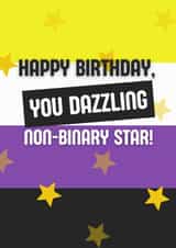 Fun Birthday Card - Dazzling Non-Binary Star – LGBTQ+ Pride created by Jodie Goodchild