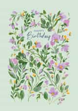 Classic Birthday Card - For Her - Purple Flowers created by Rebecca Prinn