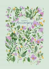 Classic Anniversary Card - For Her - Purple Flowers created by Rebecca Prinn