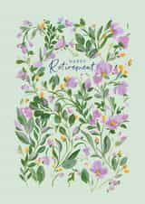 Classic Retirment Card - For Her - Hand Painted Floral created by Rebecca Prinn