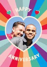 Personalised Anniversary Photo Card created by The Pattern Press - Fun Anniversary Card - LGBTQ+ - Hearts