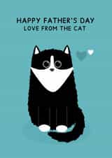 Cute Father's Day Card - From The Cat - Black & White Cat created by Jeff and the Squirrel