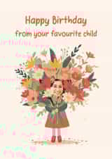 Personalised Birthday Photo Card created by Bellollage - Cute Birthday Card - From Your Favourite Child - Flower Girl