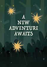 Fun Leaving Card - A New Adventures Await - Stars created by Zove Ahh