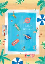 Fun Birthday Card - Pool Party created by Zoe May Designs