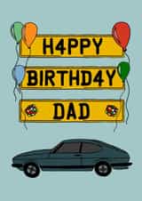 Classic car birthday card for dad created by Chloé Street