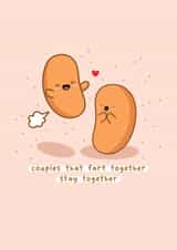 Cute Anniversary Card - Farting Beans created by Rosalie Perl