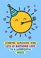 Cute Birthday Card - For Niece - Sunshine created by Macie Dot Doodles