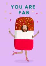 Personalised Birthday Photo Card created by Holly Fox - Funny Birthday Card - You Are Fab - Fab Lolly