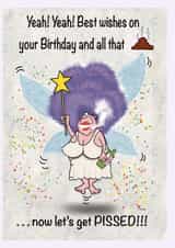 Naughty fairy godmother wishes you a happy birthday created by Gary Jones