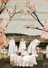 Cute Birthday Card - Ghosts - Table created by Katherine Blower