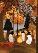 Cute Halloween Card - Ghosts - Autumn created by Katherine Blower